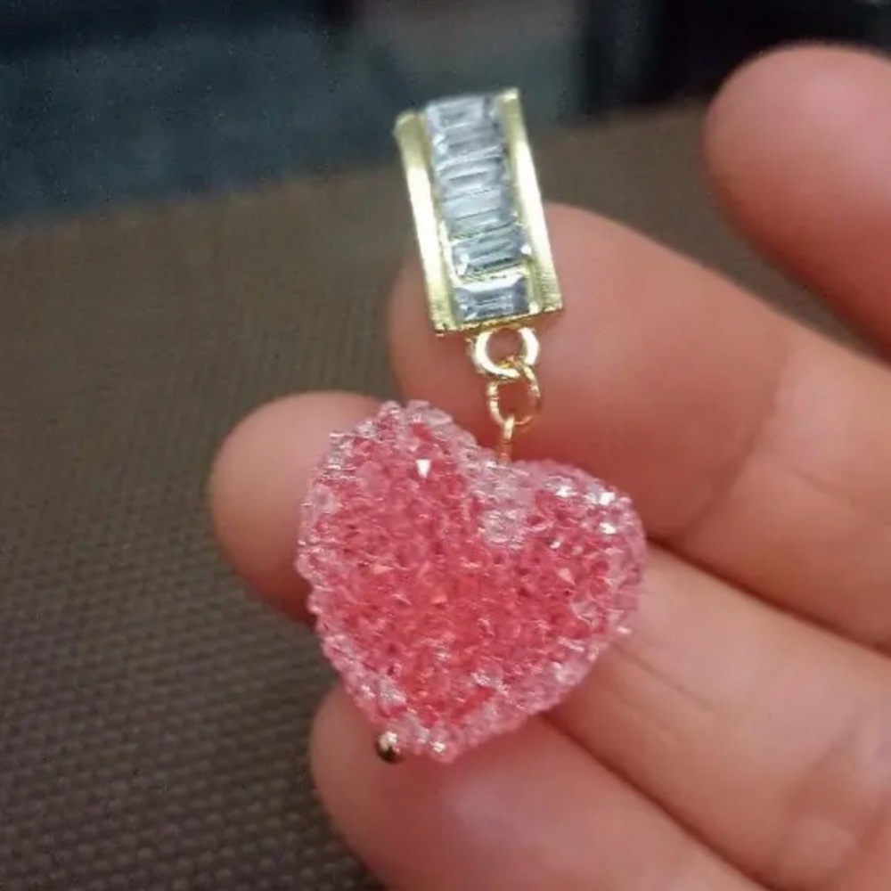 Sugar Candy Crystal heart drop earrings. New. - Picture 6 of 9